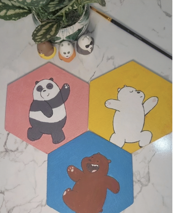 Hexagon Bear Trio